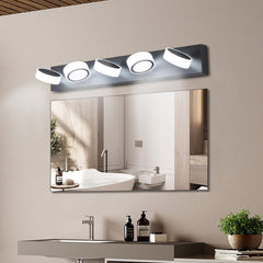 LED Modern Black 5-Light Vanity Lights Fixtures Over Mirror Bath Wall