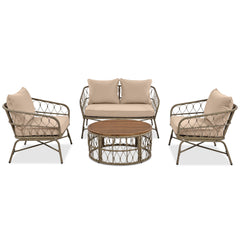 Bohemia-inspired 4-Person Outdoor Seating Group With Removable