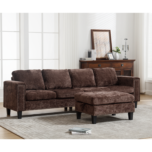 5 Seat Modular Sofa,with Storage Ottoman, Convertible Sectional Sofa,