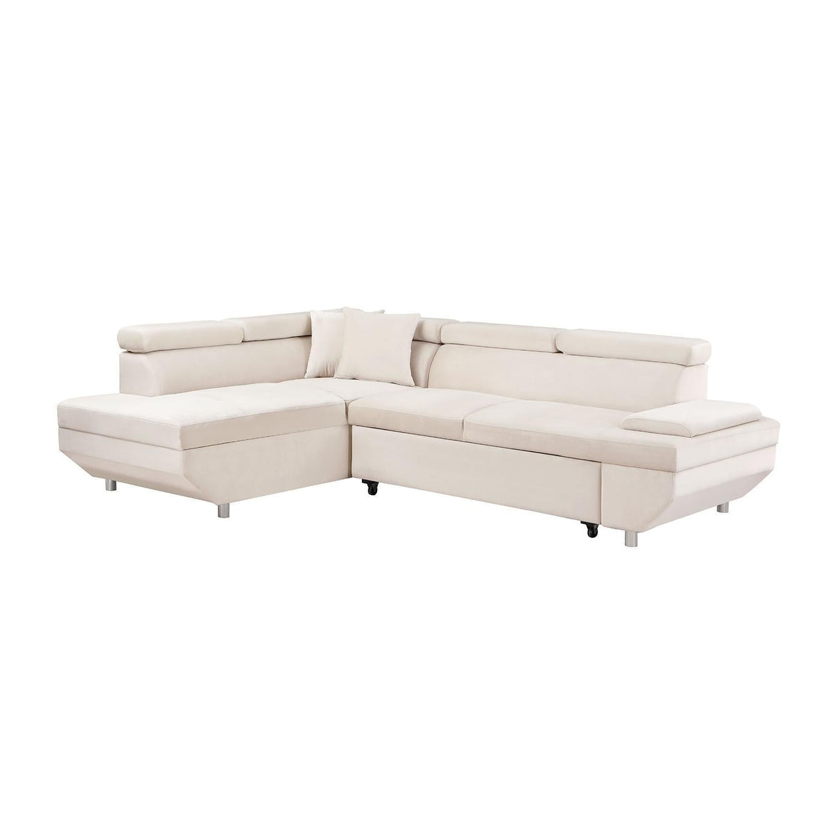 L Shape Sofa, Sleeper Sofa 2 in 1 Pull Out Couch Bed, Face Right