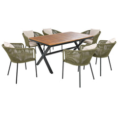 7 Pieces Patio Dining Set, All-Weather Outdoor Furniture Set with