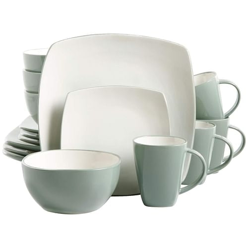 Gibson Home Soho Lounge 16 Piece Soft Square Stoneware Dinnerware Set