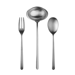 3 Pcs Serving Set (Fork Spoon and Ladle) LINEA ICE