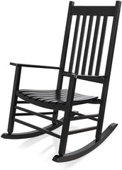 Wooden Patio Rocking Chair with High Back for Outdoor Indoor Garden Balcony,Porch Rocker