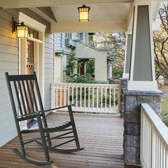 Wooden Patio Rocking Chair with High Back for Outdoor Indoor Garden Balcony,Porch Rocker