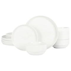 Gibson Home Snowscape 12 Piece fine Ceramic Stackable Dinnerware Set