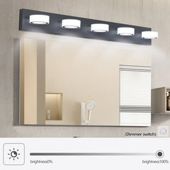 LED Modern Black 5-Light Vanity Lights Fixtures Over Mirror Bath Wall