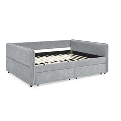 Daybed with Trundle Upholstered Tufted Sofa Bed, with Two Drawers,