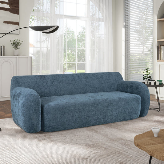 81.5" Minimalist Compression Sofa, Curved Design, 3-Seater Casual Sofa