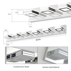 LED Modern Chrome Makeup Light, 6-Lights Acrylic Chrome Makeup Mirror