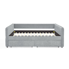 Daybed with Trundle Upholstered Tufted Sofa Bed, with Two Drawers,