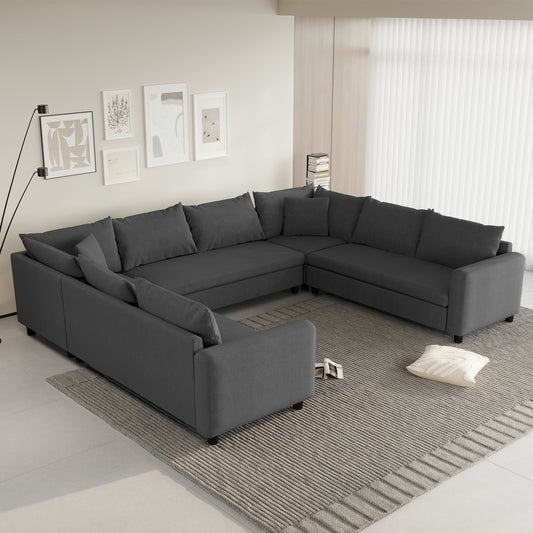 116*92'' Modular Sectional Sofa,Reversible U Shaped Chenille Couch