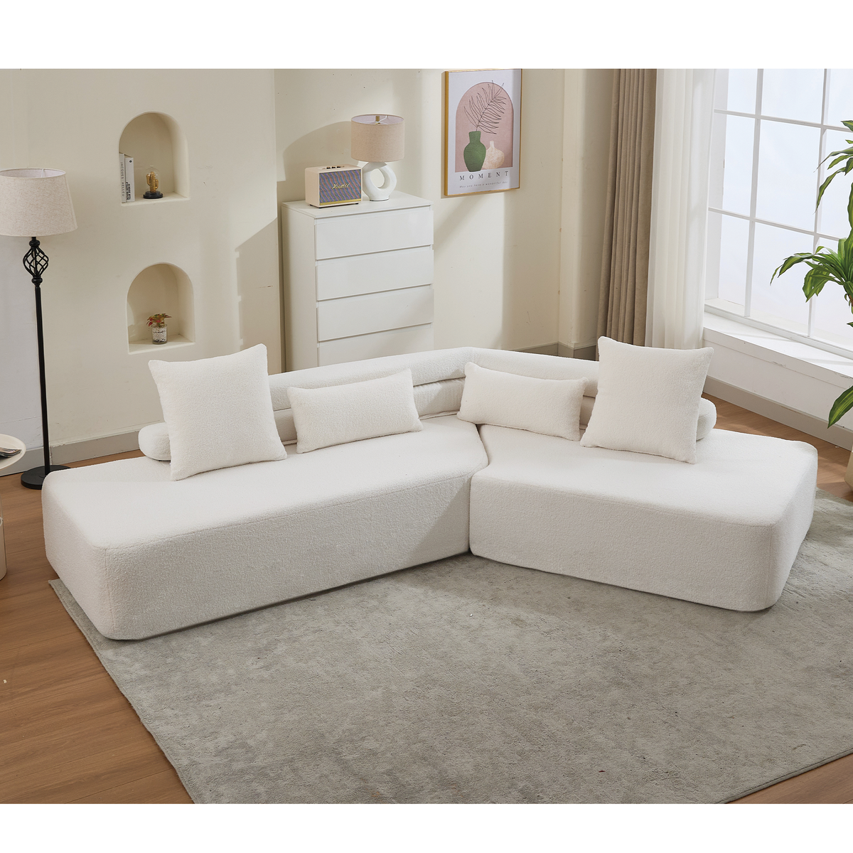 128"Minimalist Cloud Sectional Couch ,Modern Couches ,4-Seater ,No