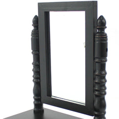 8.5 x 14 x 20 Black Traditional Drawer  Table Mirror