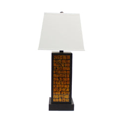 13 x 15 x 30.75 Black Metal With Yellow Brick Pattern - Table Lamp