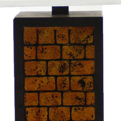 13 x 15 x 30.75 Black Metal With Yellow Brick Pattern - Table Lamp