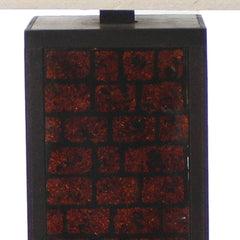 13 x 15 x 30.75 Burgundy Metal Brick Pattern - Table Lamp