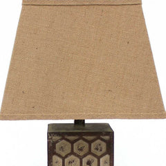 7 x 7 x 28.5 Brown Industrial With Honeycombed Metal Base - Table Lamp