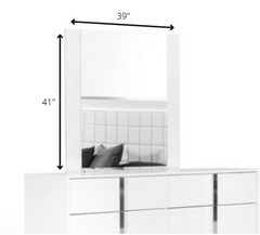 41inches White MDF  Glass  and Veneer Mirror