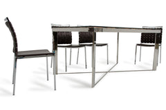 30inches Wood  Steel  and Glass Dining Table