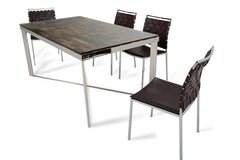 30inches Wood  Steel  and Glass Dining Table