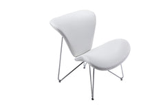 34inches White Fabric  Polyester  and Metal Accent Chair