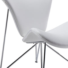 34inches White Fabric  Polyester  and Metal Accent Chair