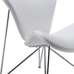 34inches White Fabric  Polyester  and Metal Accent Chair