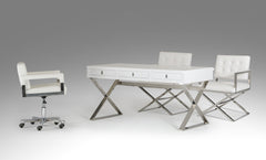 21inches White Crocodile MDF and Steel Desk