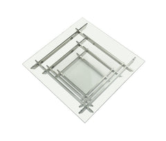 15inches Glass and Stainless Steel Square Coffee Table