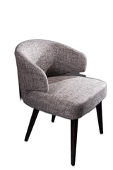 31inches Grey Fabric Dining Chair with Wood Legs