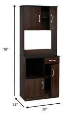 28inches X 16inches X 70inches Espresso Kitchen Cabinet