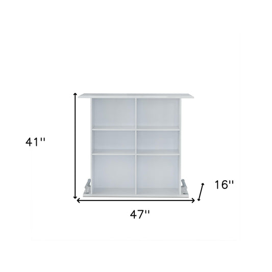 47inches X 16inches X 41inches White High Gloss Mdf Bar Table