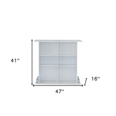 47inches X 16inches X 41inches White High Gloss Mdf Bar Table