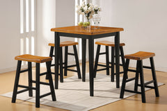 36inches X 36inches X 36inches 5pc Oak  Black Rubber Wood Counter