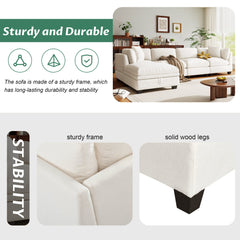 Upholstered Modular Sofa with Removable Storage Ottoman, 2 hidden cup