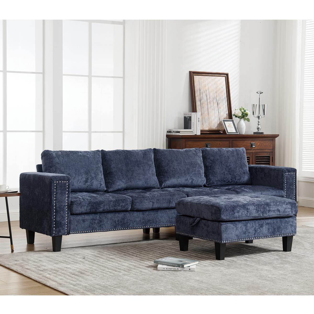 5 Seat Modular Sofa,with Storage Ottoman, Convertible Sectional Sofa,