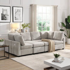 103" Sectional Sofa Couch Sofa Bed U-shaped Sofa with Two Movable