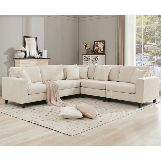 Oversized Modular Sectional Sofa Set, L Shaped Couch,Corduroy