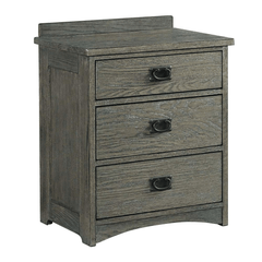 3 Drawer Nightstand in Brushed Pewter