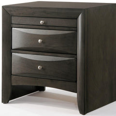 26inches X 17inches X 25inches Gray Oak Rubber Wood Nightstand