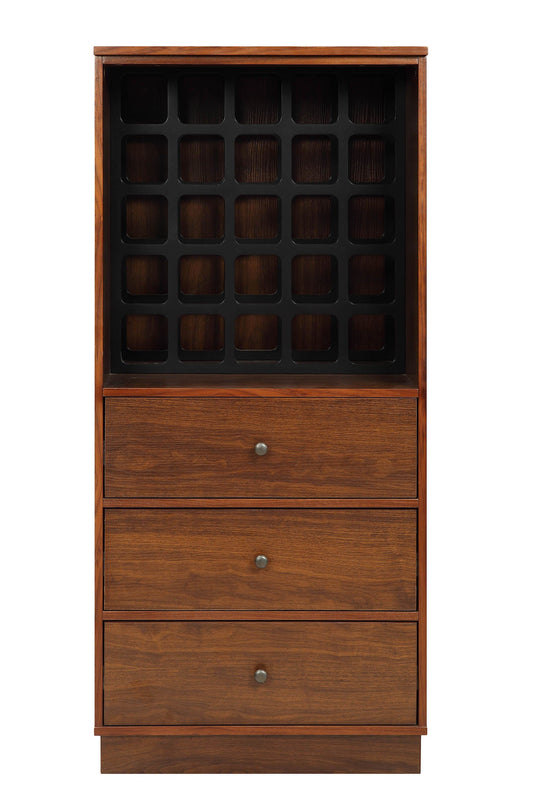 24inches X 20inches X 52inches Wine Cabinet In Walnut - Mdf