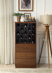 24inches X 20inches X 52inches Wine Cabinet In Walnut - Mdf