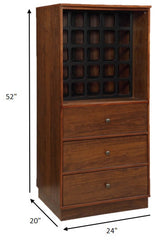 24inches X 20inches X 52inches Wine Cabinet In Walnut - Mdf