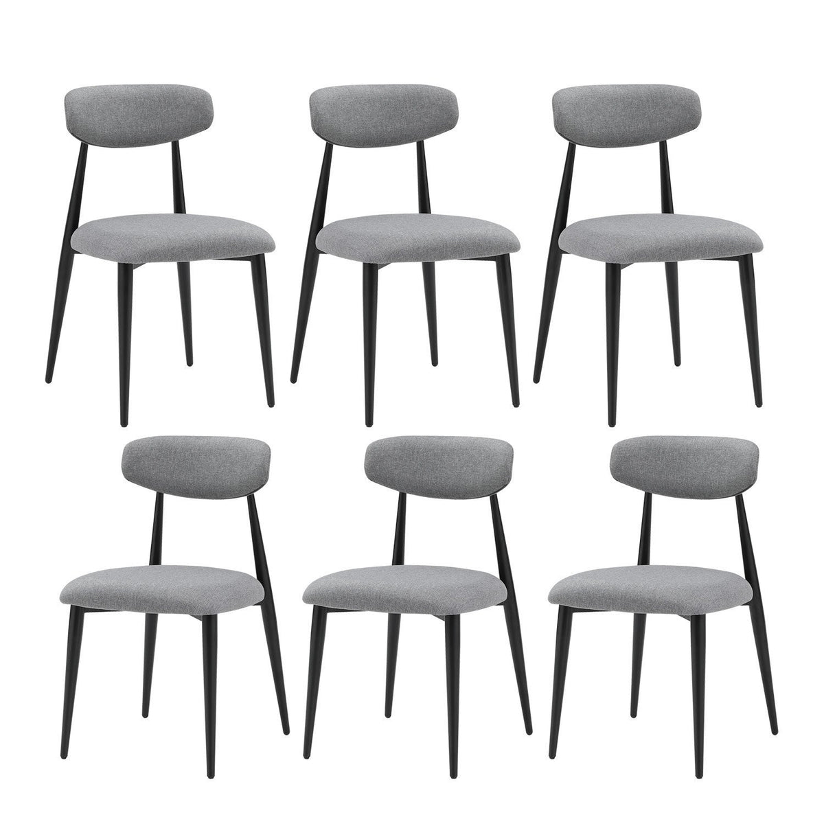 (Set of 6) Dining Chairs, Upholstered Chairs with Metal Legs for