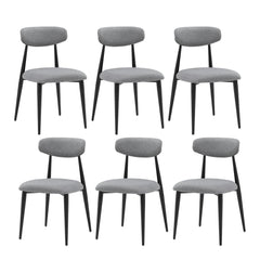 (Set of 6) Dining Chairs, Upholstered Chairs with Metal Legs for