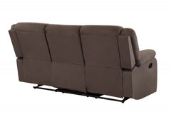 120inches Contemporary Brown Fabric Sofa Set