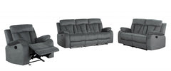 120inches Modern Grey Fabric Sofa Set