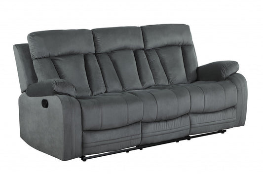 120inches Modern Grey Fabric Sofa Set