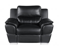 37inches Chic Black Leather Sofa